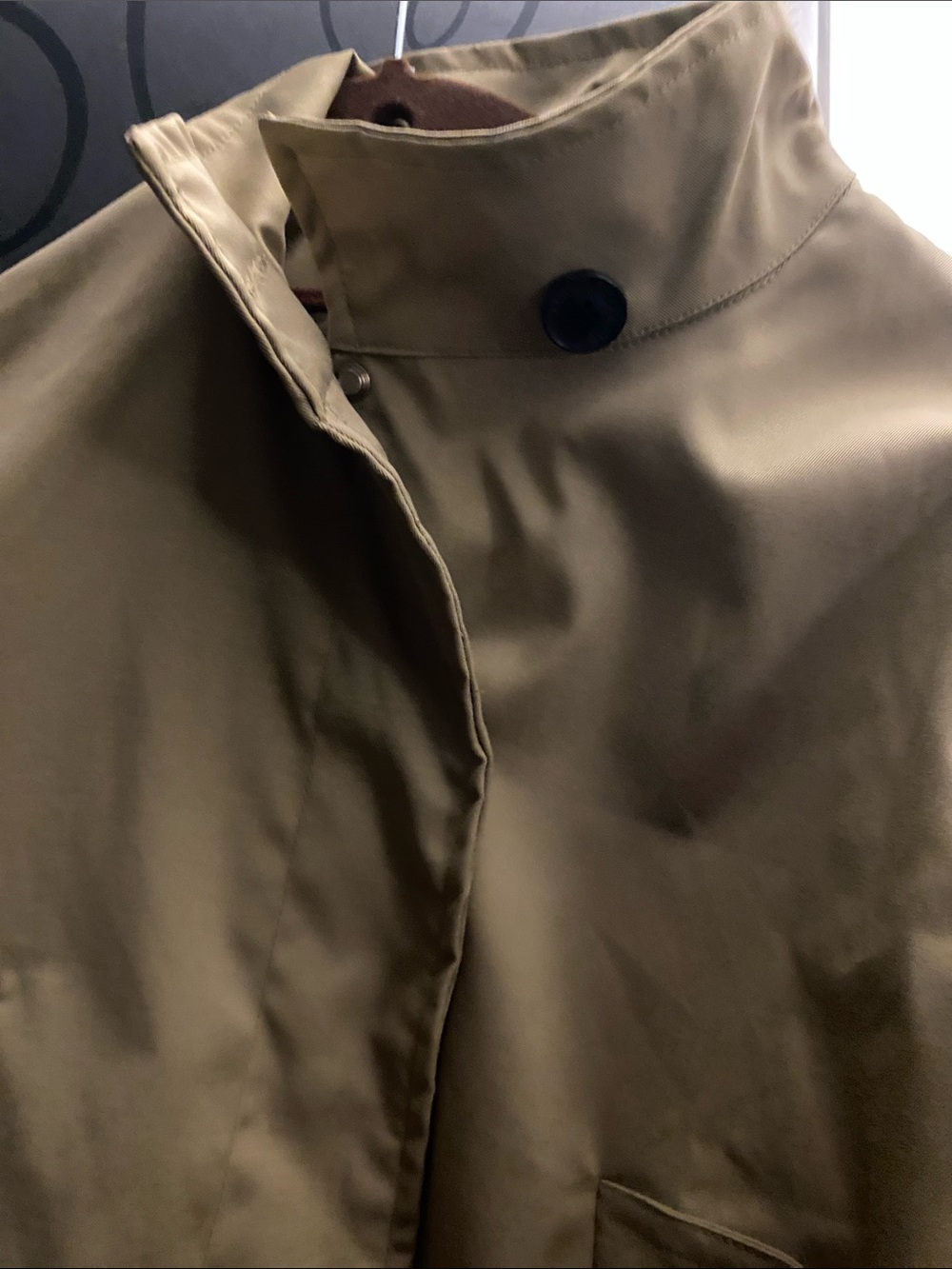 NWOT, Girls' Tan Swing Coat with Plaid Cuff - Picture 5 of 5
